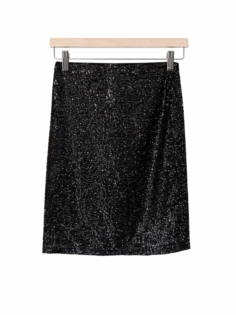NWT Dividedโ by H&M Black Fully Lined Sequin Skirt Size Small Elastic Waist